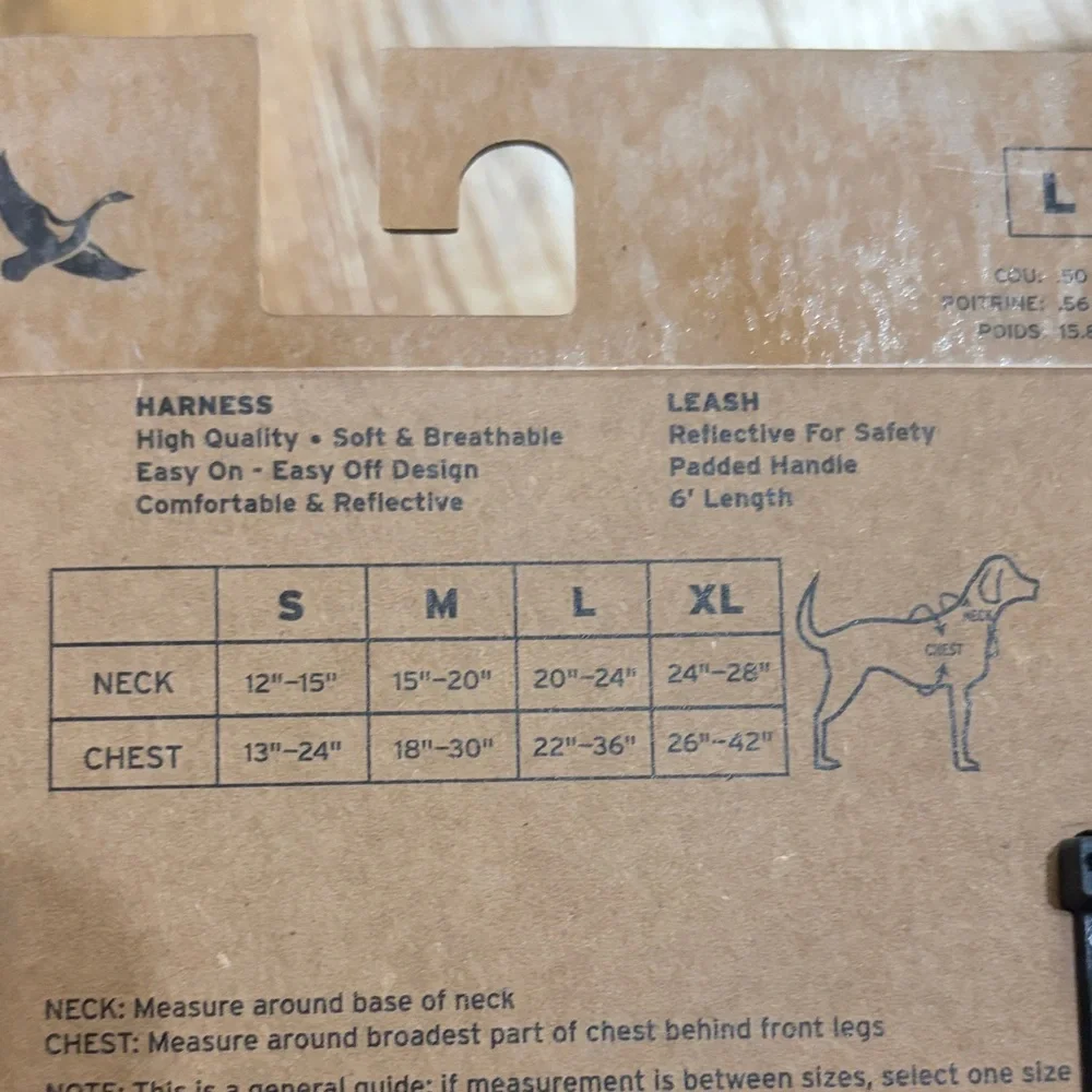 Eddie Bauer Black Padded Dog Harness with reflective Leash size large